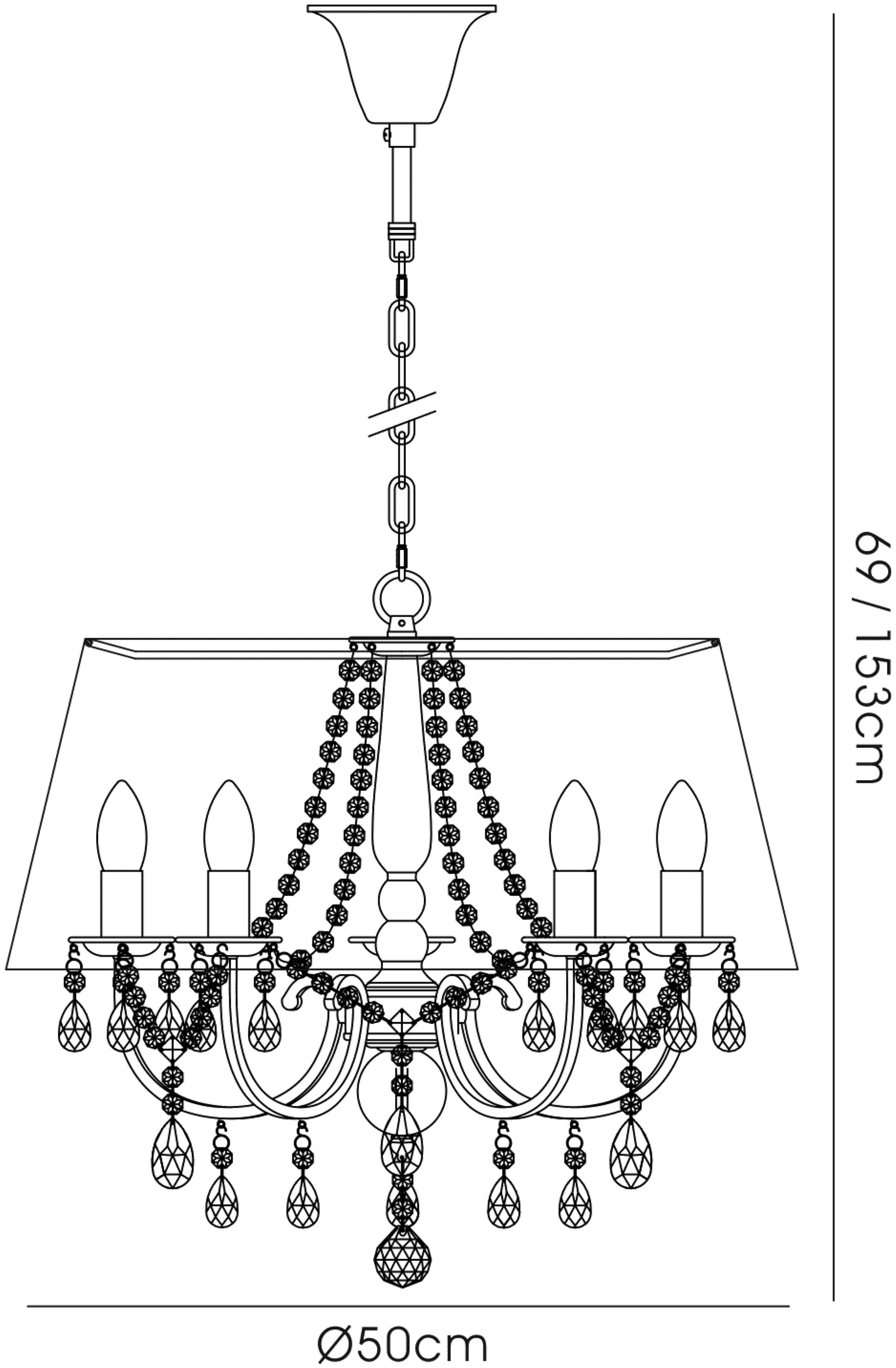 Olivia Polished Chrome-Ivory Cream Crystal Ceiling Lights Diyas Shaded Crystal Fittings